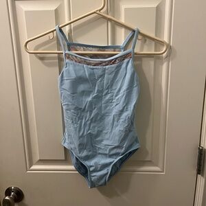 Light Blue Floral Wear Moi camisole leotard - Size 10/12 child